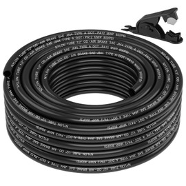 Boeray 50FT 1/2 DOT Air Line SAE J844 PA12 Nylon Air Hose with Cutter 1/2” OD Pneumatic Tubing DOT Approved 1/2 Air Brake Hose for Air Suspension Kit Truck Trailer Brake System & Fluid Transfer 15.5m