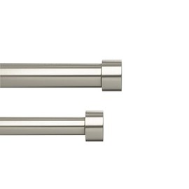 Umbra Cappa Double Curtain Rod Set for Window Drapery – Extends from 36 to 66 Inches and Includes 2 Adjustable Curtain Rods, Matching Finials, Brackets & Hardware, Nickel