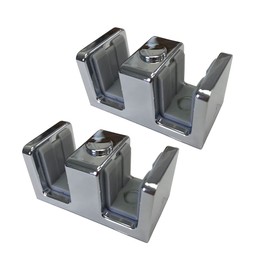 Gordon Glass™ Bright Chrome Bumpers for Frameless Sliding Shower Doors 3/16", 1/4" and 5/16" Thick - Pack of 2