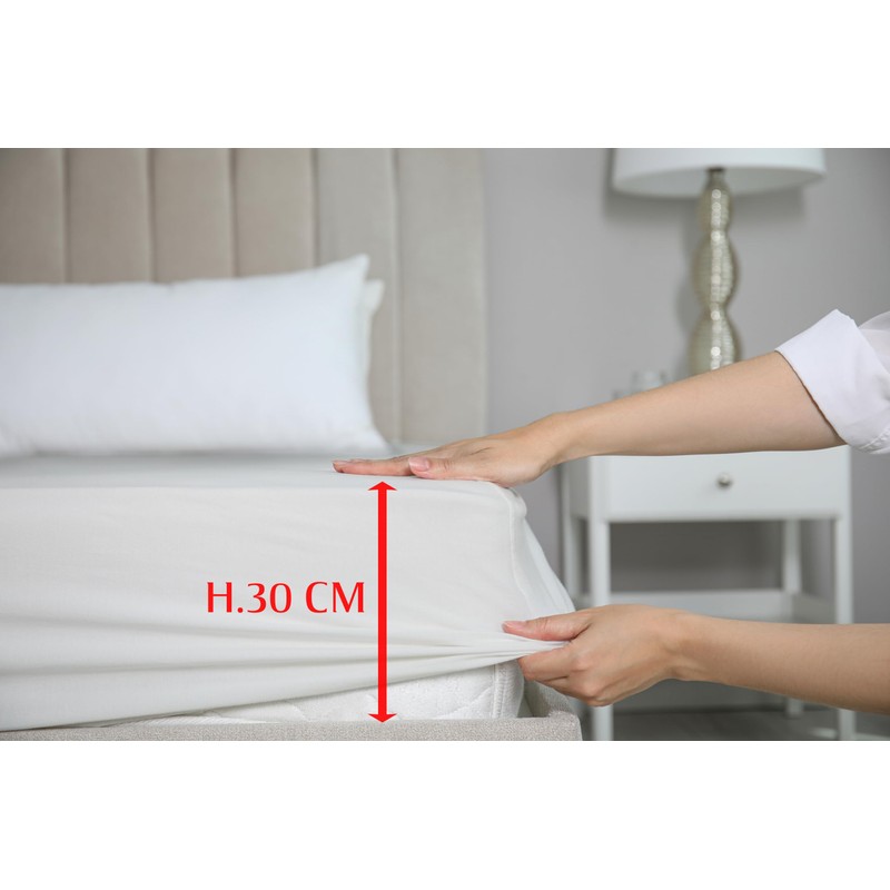 Zer0bed, Fitted Sheet with Corners, Single Colour, 100% Cotton, Maxi