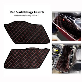HDBUBALUS Stretched Saddlebag Liners Inserts Compatible with Harley Extended Bag Touring Electra Street Glide Road King 1993-2013 (Red Thread)