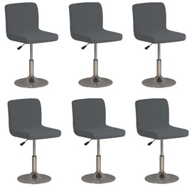 AOSCTELF 6 Pack Bar Stool Covers with Backs, Stretch Washable Bar Stool Chair Covers Square Seat Stool Covers for Swivel Dining Chair Counter Stool Pub Black Furniture Chair- Grey