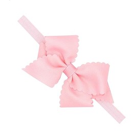 Wee Ones Baby Girl's Extra Small Grosgrain Bow On Matching Elastic Band, 6-24 Months, Light Pink
