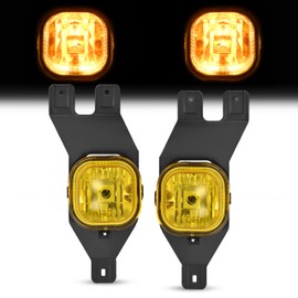 HECASA Pair Fog Lights Compatible with 1999-2004 Ford Excursion F250 F350 F450 F550 Super Duty Pickup Replacement for FO2592200 FO2593200 Driving Fog Lamp LH&RH Amber Lens+Black Bezel