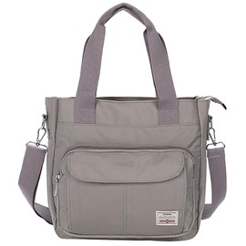 KISSOS Tote Bag, Campus, Shoulder Bag, Handbag, Shoulder Bag, Shoulder Bag, For Work or School, Travel, Large Capacity, Canvas, Thick, gray