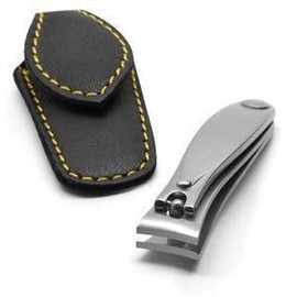 GERMANIKURE Professional Nail Clipper - FINOX Surgical Stainless Steel, Travel Size, Leather Case, Ethically Made in Solingen Germany - Carbon - Color: Small Nail Clipper