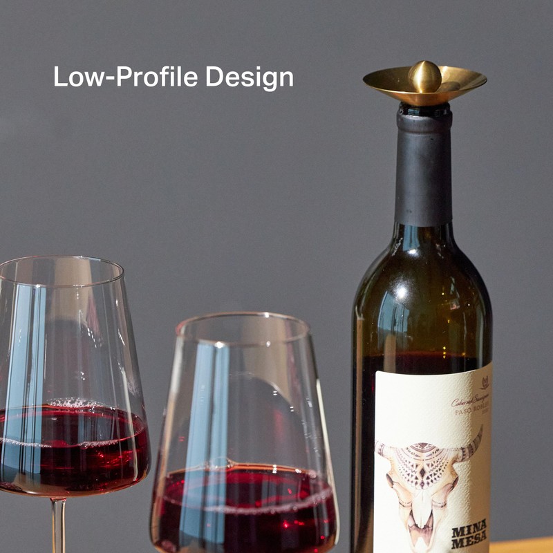 RBT Wine Pourer Stopper 360° Drip-Free Pouring, Low-Profile Stainless Steel
