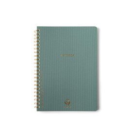 DesignWorks Ink 8.25" x 11.6" Juniper Green Textured Paper Twin Wire Spiral No. 1 Notebook Journal with 160 Lined Pages for Work, Writing, Journaling