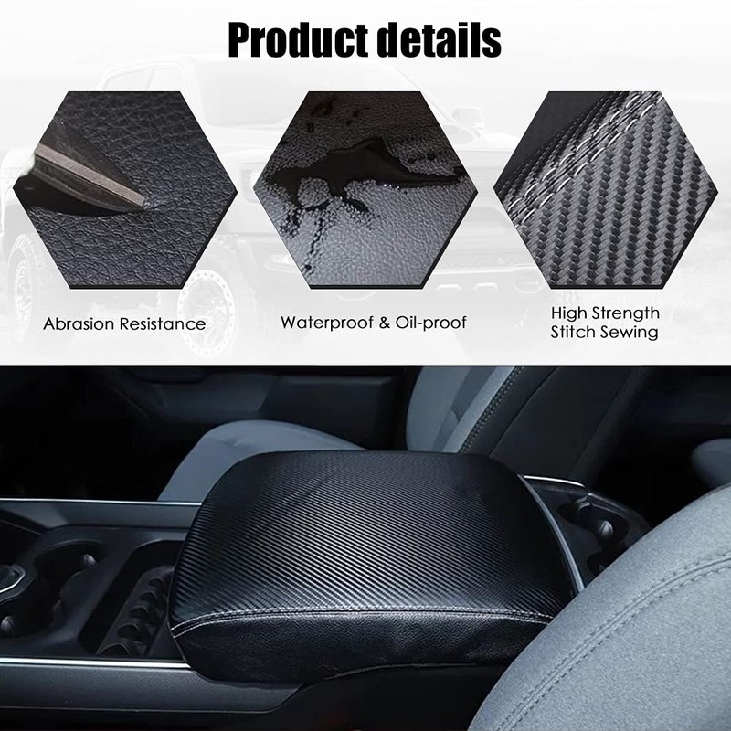 Vansza Center Console Lid Armrest Cover Pad Anti-Scratch Leather Protector