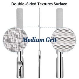 Medium Grit Metal Nail File with Travel Leather Case, Rough Nail File for Acrylic Nails Stainless Steel Fingernail File for Men Women, Heavy Duty Nail File for Thick Toenails, Mini Travel Nail Filer