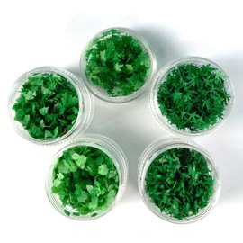 Colcolo 5x Simulation Leaves DIY Scenery Leaves Lightweight Decorative DIY Model Kit Grass Scene for Railway Layout Fairy Gardens, Style A