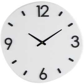 Deco 79 Wood Decorative Wall Clock Round Wall Clock for Home with Black Hands and Numbers, Wall Clock for Room 24" x 1" x 23", White