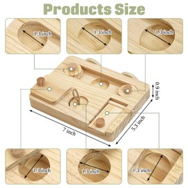 BNOSDM Wooden Bird Foraging Toys with Enrichment Puzzle for Training & Chewing Natural Wood Stand Platform Feeder Cage Accessoriesfor Small and Medium Parrots, Parakeets, Cockatiels, Sun Conures