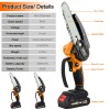 MITOOL KIT Cordless Chainsaw 20V With 2.0ah Battery 6-Inch Hand-held
