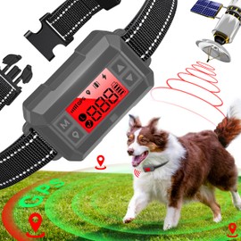SLAYKAM Electric Fence for Dogs, Wireless Dog Fence GPS Dog Collar Fence System Waterproof Adjustable Warning Strength Radius 33-999 Yards Rechargeable Smart Pet Containment System for Dogs(Grey)