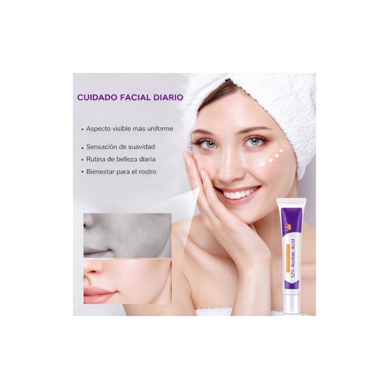 FUWEN 3PCS Crema Facial con Ácido Azelaico y Ácido Hialurónico,