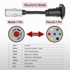 Nilight 7 Pin Round to 7 Way RV Blade Trailer