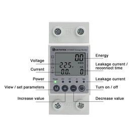 KETOTEK Digital LCD Electricity Meter, DIN Rail, 1 Phase AC Meter, DIN Rails, Energy Meter, KWh Counter, Multifunctional Digital Energy Meter