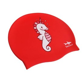 escualo Gorra para Natacion I Unisex I Niños I Modelo Baby Unicornio I Silicon I Impermeable I 1 a 4 años I Color Rojo