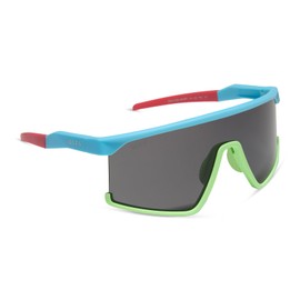 DIFF Sport Spike Designer Shield Sunglasses for women polarized protection, Aqua Blue Green Coral + Grey