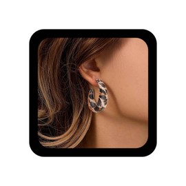 Xduargs Boho Leopard Print Earrings Leopard Print Acrylic Earrings Resin Open Hoop Dangle Drop Earring Tortoise Shell Statement Earring for Women