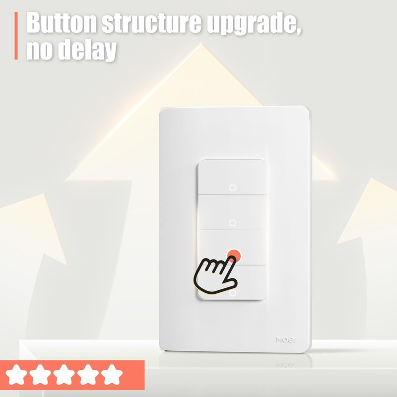 MOES Smart 4 Gang Light Switches, 2nd Generation Wi-Fi Single