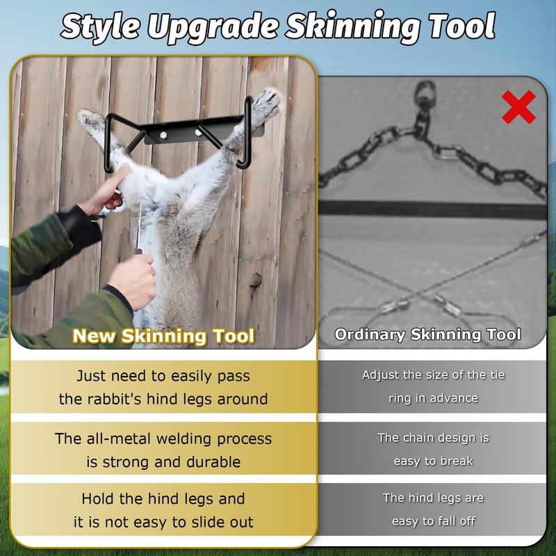 Zelvoro Rabbit Dislocator Skinning Tool Set, Cervical Dislocation Tool, Heavy