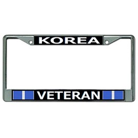 Korea Veteran Chrome License Plate Frame