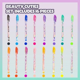 Townley Girl Unicorn 16 Piece Glitter Pen Body Art Set, Unicorn Themed, Glittery and Bright Colors, Ages 3+