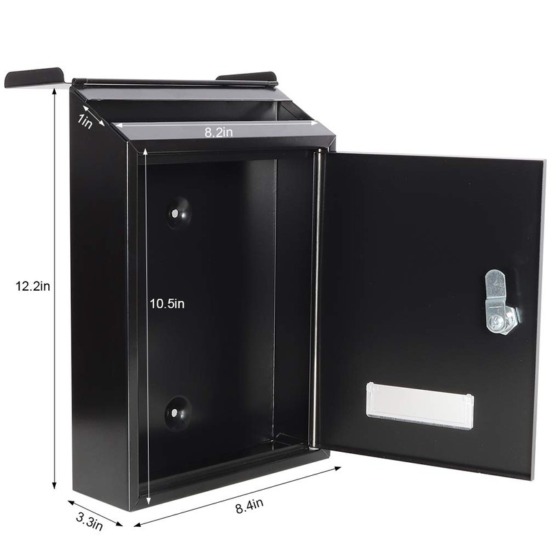 Wall Mounted Mailboxes with Key Lock, Outdoor Key Locking Mail
