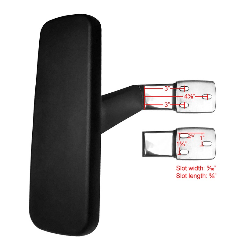 chairpartsonline Height Adjustable Chrome 4D Chair Armrest w/Arm Pads -