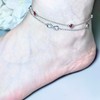 January Birthstone Anklet Bracelet for Women 925 Sterling Silver Garnet