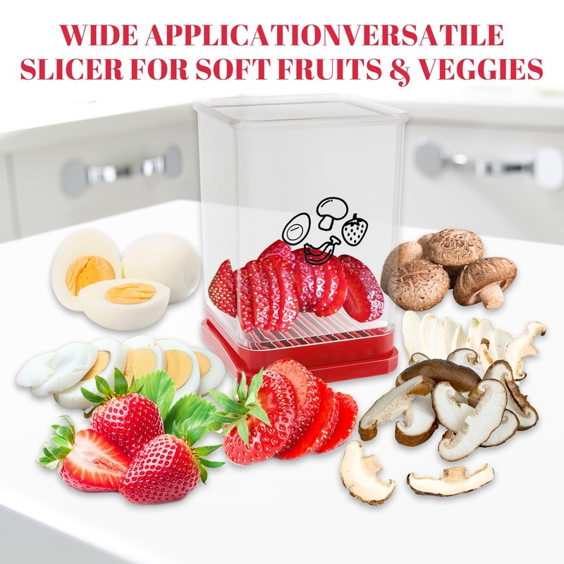 2 Pack Strawberry Slicer Stainless Steel Vegetable Slicer for Quick