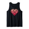 Colorful Cute Hearts Shape Silhouette Lover- Animal Elephant Tank Top