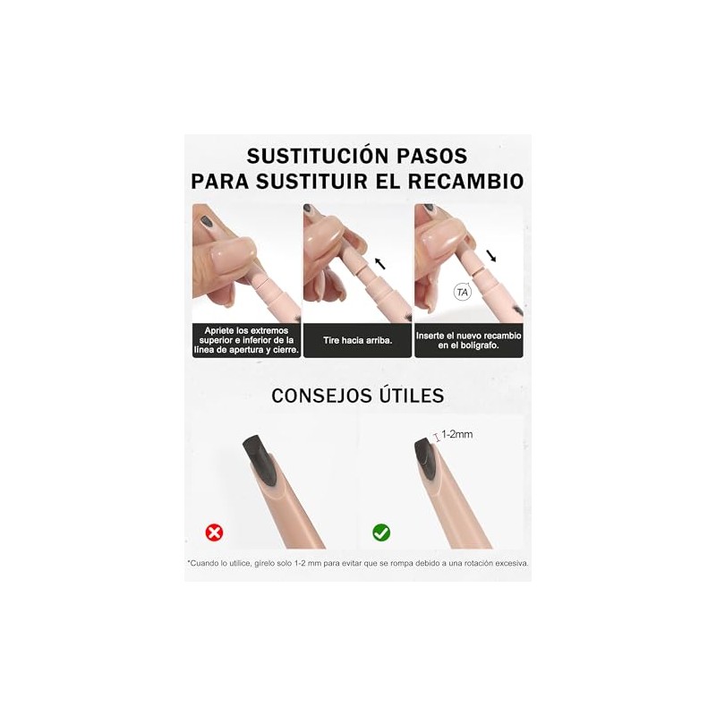 Erinde Kit de Lápices de Cejas, Resistente al Agua y