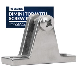 Five Oceans Bimini Top Hardware - Marine Bimini Top 90 Degree Deck Hinge with Screw Pin, Heavy-Duty AISI316 Stainless Steel Bimini Top Mounting Hardware - FO367