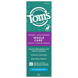 Tom's of Maine Tom's of Maine Whole Care Fluoride Natural Toothpaste, Peppermint, 85 mL