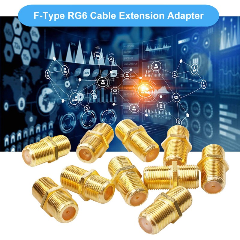 SAISN Coaxial Cable Connector F-Type RG6 Cable Extension Adapter (Pack