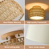 ALAISLYC Boho Rattan Flush Mount Ceiling Lights 12 Inch Farmhouse