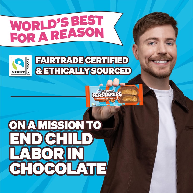 Feastables MrBeast Peanut Butter Cups, Milk Chocolate & Creamy Peanut