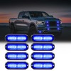 WINECO 8pcs 12 LED Surface Mount Strobe Lights, Firefighter Blue