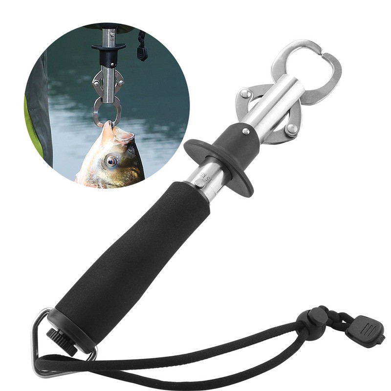 Stainless Steel Fish Lip Grabber Gripper Grip Tool Fishing Gear