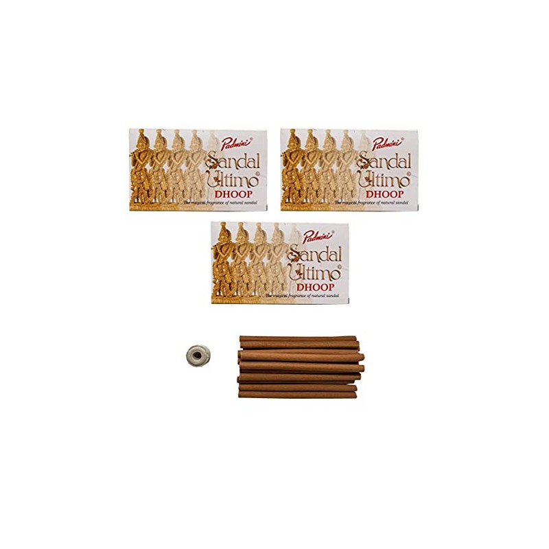Padmini Incense Ultimo Sandalwood Dhoop Sticks (3 Pack - Total