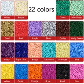 Auvoau 3mm Seed Beads Opaque Mixedcolor About 5000pcs/150Grams 8/0 Small Craft Beads for DIY Bracelet Necklaces Craft Jewelry Making Supplies