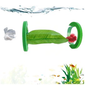 Suspended Acrylic Tube Tunnel,Acrylic Betta Bed, Betta Leaf mat breeding and Resting Bed simulating The Natural Habitat of Betta spawning Grounds, Betta Toy shelter