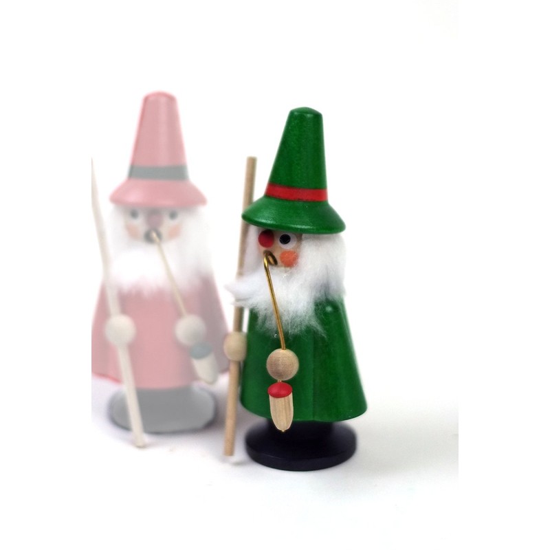 Christian Ulbricht Räuchermann Mini Wichtel grün 10cm Erzgebirge