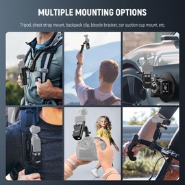 NEEWER Basics Pocket 3 Extension Mount Adapter Compatible with DJI Osmo Pocket 3 Accessories, Protective Cage Bracket Mic Holder Clamp Stand with Cold Shoe for Tripod Vlog Video Recording, AC017