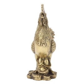 Beufee Rooster Statue for Home Decoration Shelf Table Decoration Brass Lucky Rooster Chicken Symbol of Good Luck and Wealth in Geomantic Omen Rooster Good Luck Figurine Table Sculpture