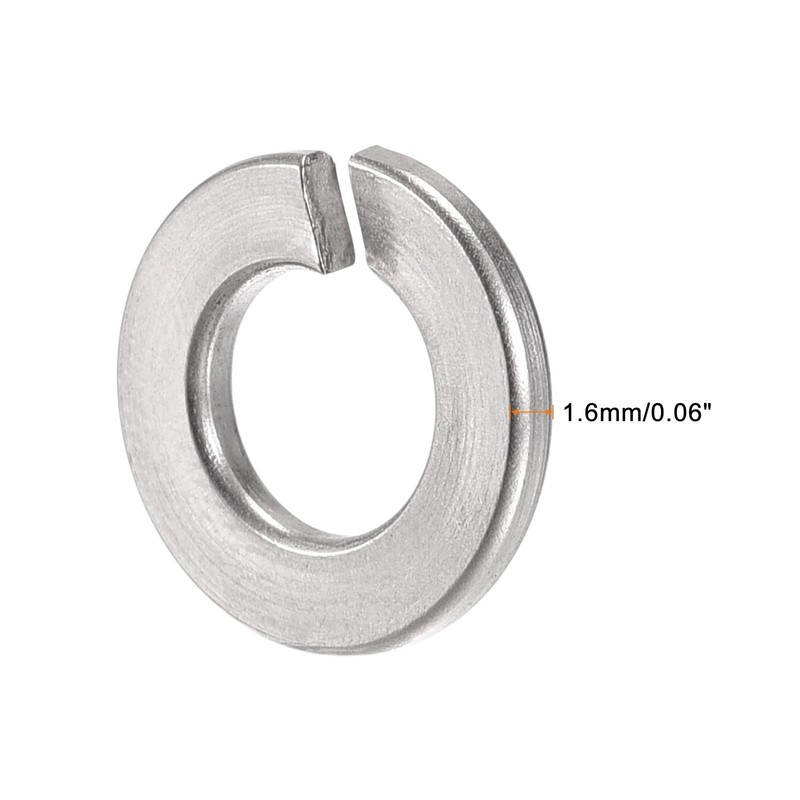 sourcing map Split Lock Washer, 1/4-Inch 304 Stainless Steel Spring