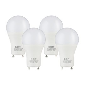(4 Pack) LED GU24 A19 Light Bulbs 60 Watt Equivalent 9.5 Watt Dimmable Lights for Home with Twist & Lock Base Replacing CFL GU24 Ceiling Light Omni 220 Degree Beam Angle 800 Lumen. Natural White 3500K